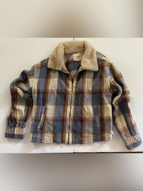 Lucky Brand Plaid Zip Up Jacket